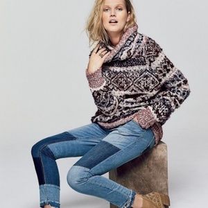 Free People Jax Patched Skinny Jeans Size 26